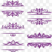 创意合成效果紫色的花纹边框
