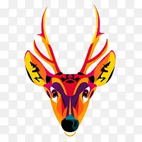 平面创意彩绘动物鹿