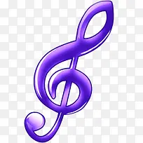 紫色卡通音乐音符