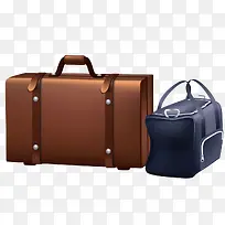 复古行李箱与行李包