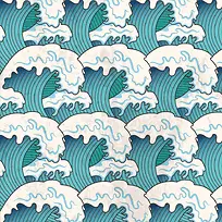 海浪无缝背景矢量