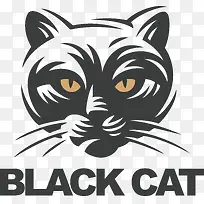 卡通黑猫头像设计