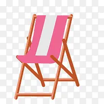 粉色度假矢量沙滩椅