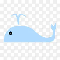 蓝色卡通鲸鱼装饰图案