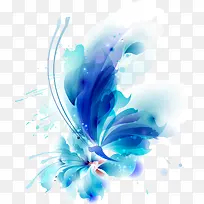 蓝色花朵花纹装饰免费下载