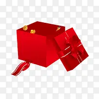打开的红色礼物盒