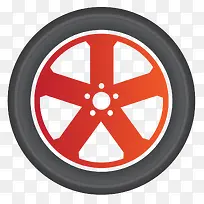 圆形矢量红色轮毂配件