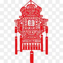 中国灯笼剪纸矢量图