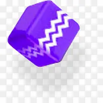 手绘紫色波浪方块