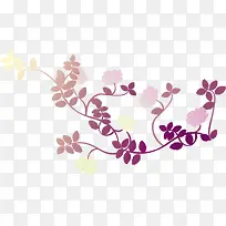 紫色藤蔓手绘花纹国庆