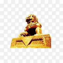 中国元素雄狮造型雕刻的金狮