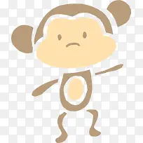 可爱卡通棕色猴子