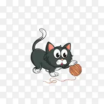 小猫玩毛线球
