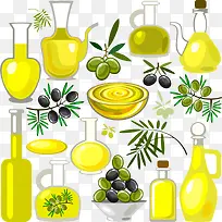 各种橄榄油瓶素材
