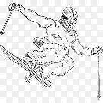 跳跃滑雪的人