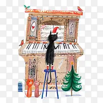 弹钢琴的猫
