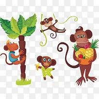 卡通猴子树