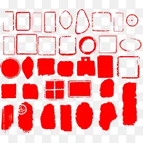 红色各类型边框