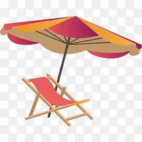躺椅与太阳伞