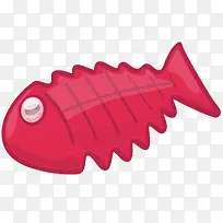 塑料鱼鱼骨头红色