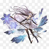 白发白衣魔法师少女