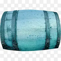 蓝色海上木质油桶