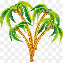 摄影海报手绘椰子树