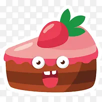 粉红草莓卡通蛋糕