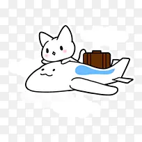 坐飞机到猫咪卡通旅游