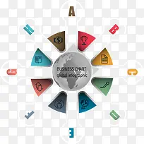 矢量字母百分比图表