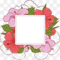 粉红色夏日花朵标题框