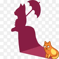 猫咪的影子大伞图标