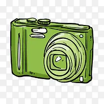 卡通手绘绿色相机