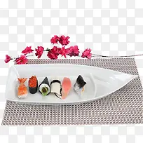 寿司盘子和梅花