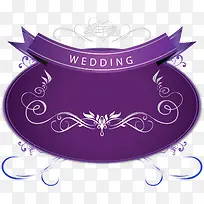 手绘紫色婚礼吊牌