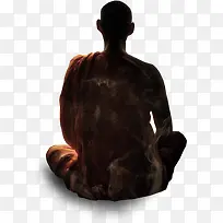 人-和尚打坐立绘游戏人物