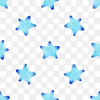 清新森系水彩蓝色星星花纹底纹