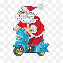骑电瓶车的圣诞老人