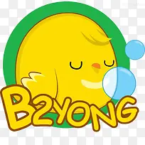 正在睡觉的卡通可爱小鸡