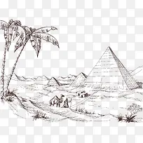 铅笔素描金字塔