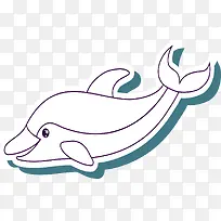 线条动物海豚装饰卡纸