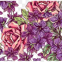 卡通手绘玫瑰花底纹