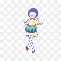 敲锣打鼓的女孩
