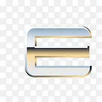 金属质感字母E