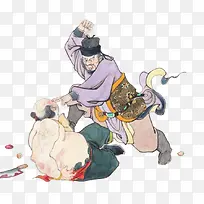 中国风插画鲁智深拳打镇关西