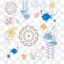 海洋矢量背景装饰花纹素材