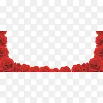 红色玫瑰弧形花边素材婚礼