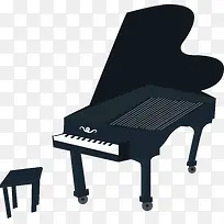 卡通黑色钢琴