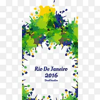 巴西奥运会2016油漆飞溅的传单