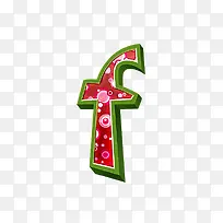 紫红立体字母f